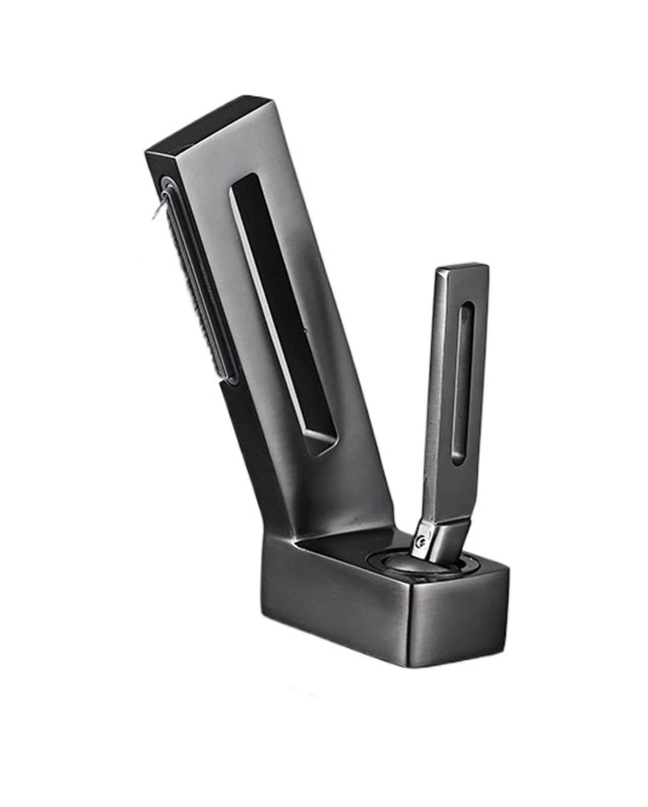 Mkyyioed Grey Bathroom Taps Bathroom Waterfall Faucet Single Handle Cold And Hot Water Mixer Tap Solid Brass Hollowed Out Sink(Grey)