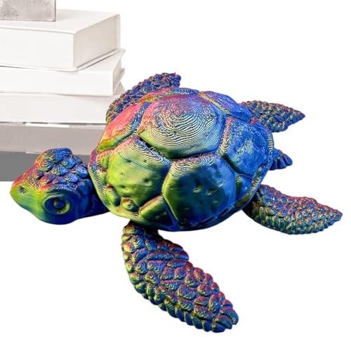 Yplkm Décorations Tortue pour Maison, Sculpture de Tortue Articulée Impression 3D pour Bureau, Décoration Maison, Figurine Animale Miniature pour Adolescents et Adultes
