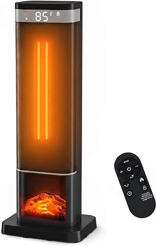 Miniatura 10 de Calentador de espacio de 23 pulgadas, calentadores portátiles de 1500 W para uso en interiores y exteriores, calentamiento rápido con oscilación