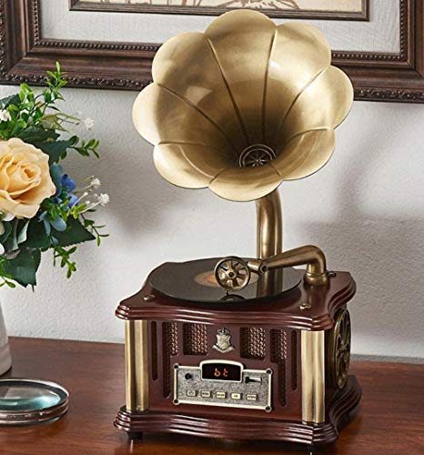 TYX-SS Haut-Parleur Bluetooth rétro, Haut-parleurs en Forme de Gramophone Platine Vinyle Vintage avec Haut-parleurs sans… - Les Beatles, Paul McCartney, John Lennon, RIngo Starr, George Harrison TYX-SS Haut-Parleur Bluetooth rétro, Haut-parleurs en Forme de Gramophone Platine Vinyle Vintage avec Haut-parleurs sans… – Image 3