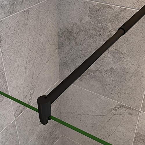 Mamparas de Ducha Pantalla Panel Fijo Perfil Negro Mate Cristal Antical 8mm Barra 70-120cm - 160x200cm