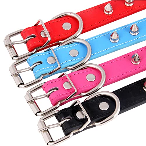 Yiwong Bullet Nail Rivet Dog Collar, Spiked Leather Dog Collar, Leather Collar with Rivets, Medium Pit Bull, English Bulldog - Image 2