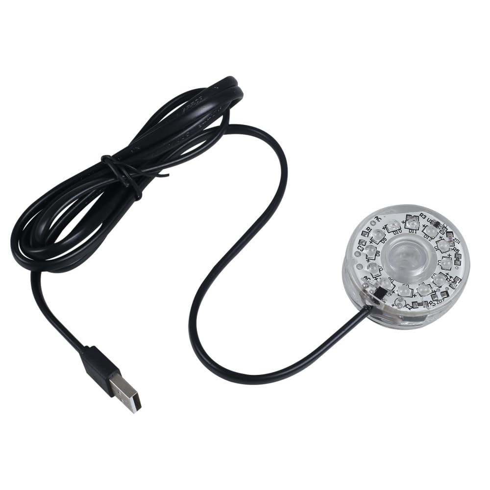 Mioyow luz sumergible LED, 5 cm lámpara de acuario multicolor iluminación sumergible impermeable USB con ventosas fijas para decoración de peces tanque