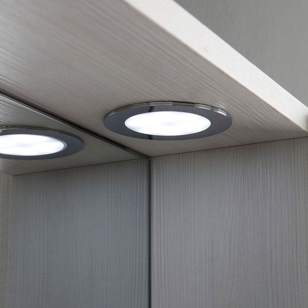 Specchio Contenitore Con Led E Pensili - Rovere Bianco Per Bagno Moderno - Foto 5
