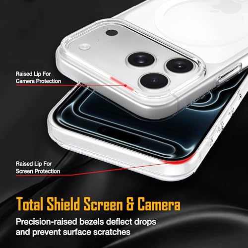 Image of Amazon Basics Back Case for iPhone 17 Pro Max | Slim LIFETIME ANTI-YELLOW Crystal-Clear Cover with Elevated Camera Protection & MagSafe Compatibility | Premium German Polycarbonate | Shockproof |Clear