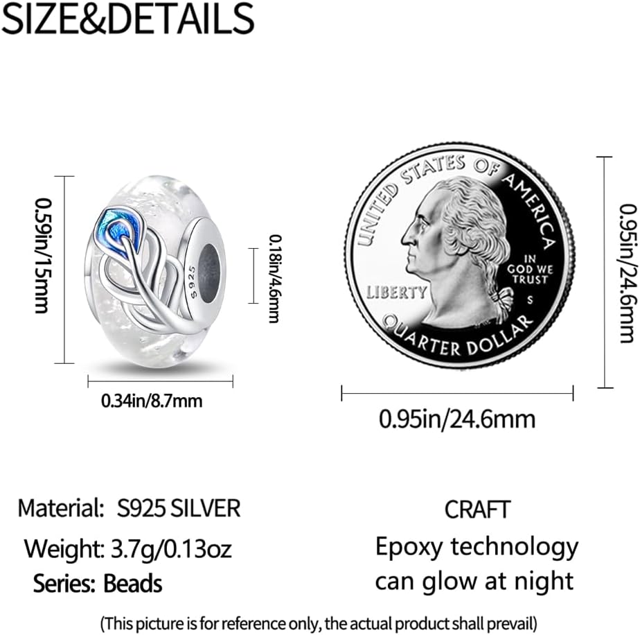 Pandach Murano Glass 925 Sterling Silver Charms for Bracelets Colour Changing Beads for Women Jewelry Gifts - Image 5
