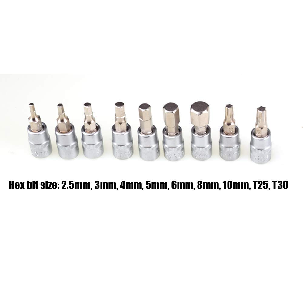 Chiavi dinamometriche -1/4" Dr 2-15Nm Mini set di attrezzi per biciclette regolabili Kit di attrezzi manuali Kit di attrezzi a cricchetto Chiave dinamometrica meccanica Chiavi manuali - Set di a