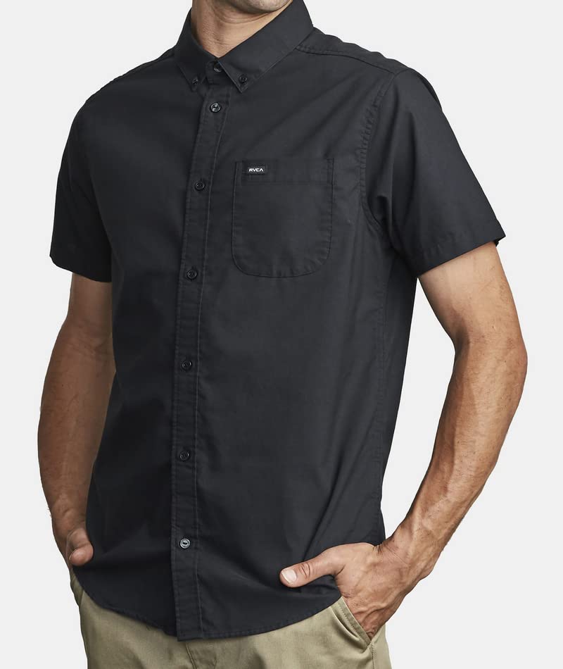 RVCA Men's Thatll Do Stretch Short Sleeve Woven Button Up Shirt4