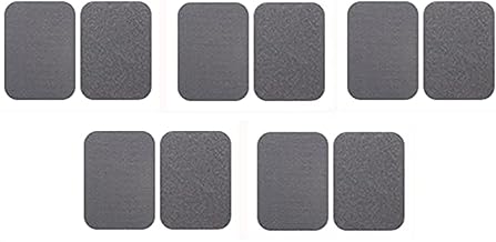 HEXONIQ® Velcro Adhesive, Double Sided Sticky Pads, Hook and Loop Adhesive Back Fastening Tape Reusable for Home, Office, School & Workshop Use, 8cm X 6cm (Grey, Pack of 10)
