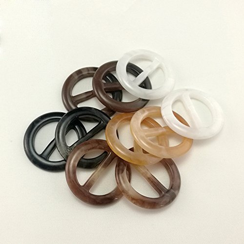 6 Pcs Round Plastic Scarf Clip Ring Scarf Slides T Shirt Clips for Twilly Neckerchief3