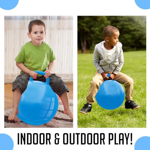 Image of Amazon Brand - Jam & Honey Jumping, Bouncing, Hop Ball | Indoor & Outdoor Activity Toy | Size- 45 cm | Best Gift for Kids 3+ Years | Blue