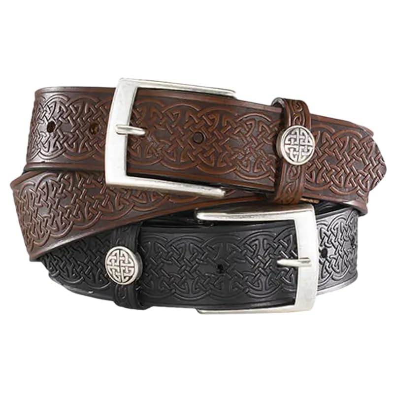 Celtic Knotwork Belt With Buckle 100% Leather
