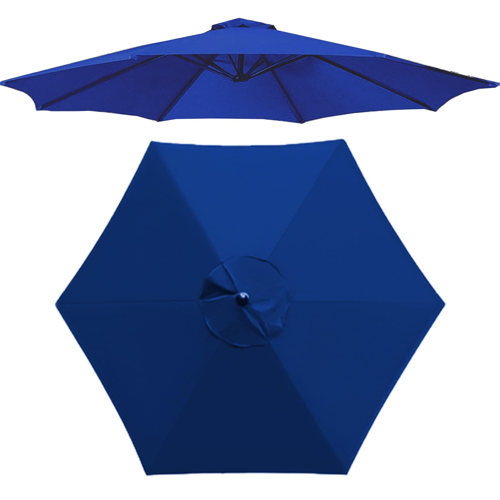 200cm/270cm/300cm (6 Arms/8 Arms) Umbrella Replacement Cloth Replacement Parasol Canopy Replacement Parasol Fabric Cover For Patio Sun Umbrella, Market Table Umbrella (Canopy Only)(Color:Blue,Size:8 r