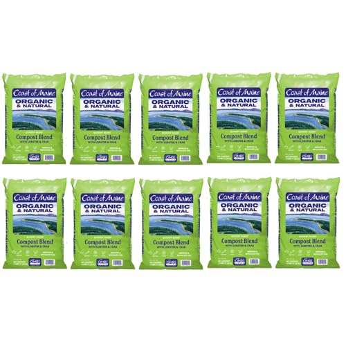 Coast of Maine Quoddy Blend, 1 cu ft (Pack of 10) Organic and Natural Compost Blend with Lobster and Crab - Improves and Revitilizes Soil