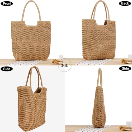 Bolso de playa tejido de paja para mujer verano miniatura 4