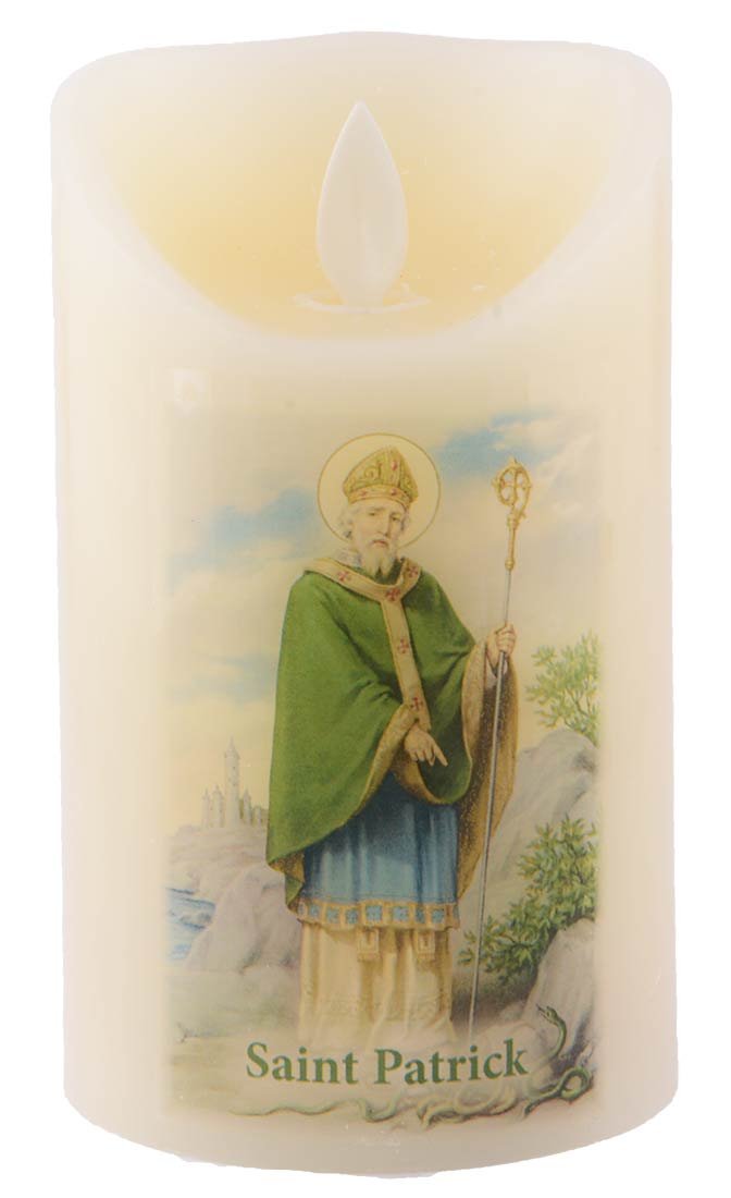 Carrolls Irish Gifts Saint Patrick Led Scented Wax Candle With Timer