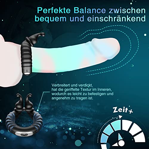 Penisring Vibrator, Penisringe Sex Spielzeug für die Paare mit Einstellbare Größe,Cockring Sexspielzeug für Paare Extrem Sex mit 10 Vibrationsmodi, Penis Ring Sex Spielzeug für die Männer Extrem – Bild 3