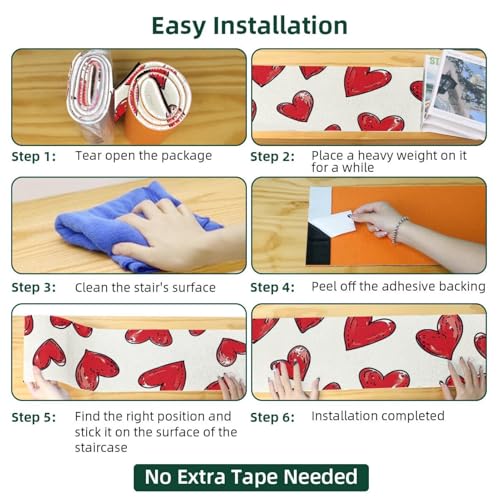 Tapis d'escalier antidérapants lavables et réutilisables pour marches - 7