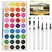 Produktbild FOCCTS Wasserfarben Pinselstift Set,6 Stück Wasser Pinsel Aquarell Pinsel+36 Farben Wasserfarben Aquarellfarben Set für Malerei,Malen,Kalligraphie