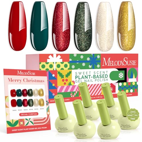 MelodySusie TPO & HEMA Free Plant-Based 6 Colors Gel Nail Polish Set
