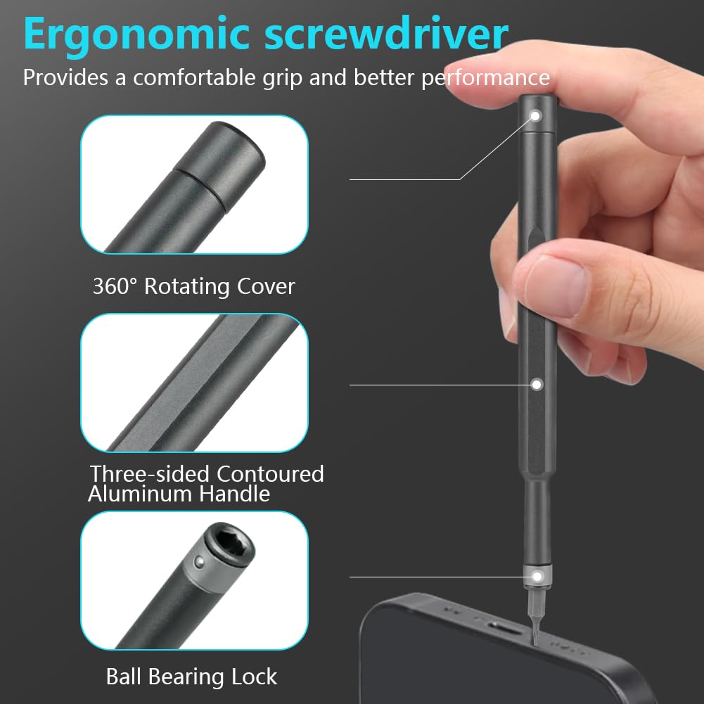 Ainiv 54 in 1 Precision Screwdriver Set, Portable Mini Screwdriver Tool Kit, Micro Magnetic Screwdrivers Set - Image 3