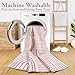 Lahome Abstract Washable Rugs, 4x6 Pink Rug for Bedroom Nursery Soft Non Slip Modern Living Room Rug, Ultra-Thin Non-Shedding Throw Carpet for Entryway Kitchen Office(4'x6',Pink)