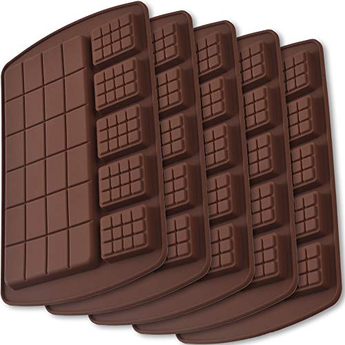 ionEgg Moldes para barra de chocolate de silicona Break Apart, moldes para barra de proteína y energía hechos en casa, 5 paquetes Cover