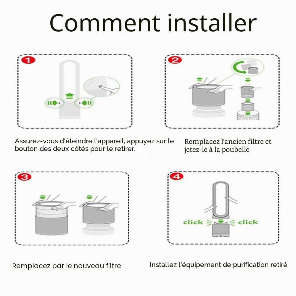 Filtre HEPA de remplacement compatible avec le purificateur d'air Dyson Pure Cool Link TPO2 TPO3 TPO0 AM11 BP01