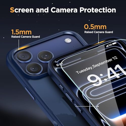 Image of MagPro case for Apple iPhone 17 Pro Max | Magnetic Compatible Protective Cover, Strong Magnetic Adsorption, Shockproof Armor, Scratch Resistant Polycarbonate Hard Back | Translucent Matte Blue