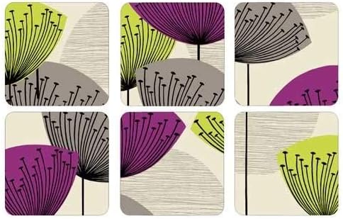 Sanderson Dandelion Clocks Coasters, Set of 6