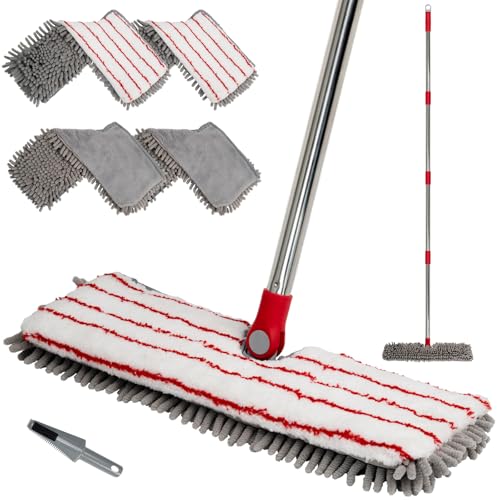Microfiber Mops for Floor Cleaning, Flat Dust Mop with 4