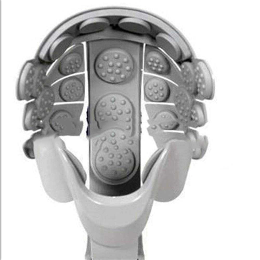 Masseur De Tête Électrique Massage Du Cerveau Casque Cuir Chevelu Relax Points D'acupuncture Gris Avec Taille Ajustable Et 8 Modes Pour Le Stress Détendre Le Métabolisme Qualité Du Sommeil