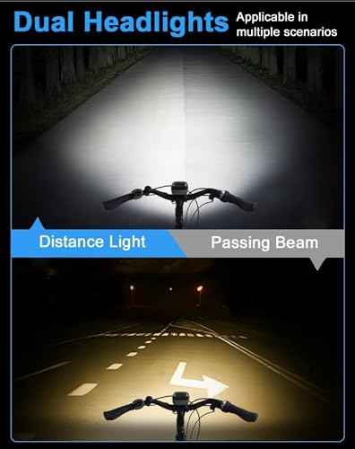 POWVINE 1200 Lumens Bike Front Lights for Night Riding,5+5+3 Models & LED Power Display 360° rotatable Bicycle Headlight with High Beam Low Beam,5000mAh Rechargeable and Waterproof Bike Light