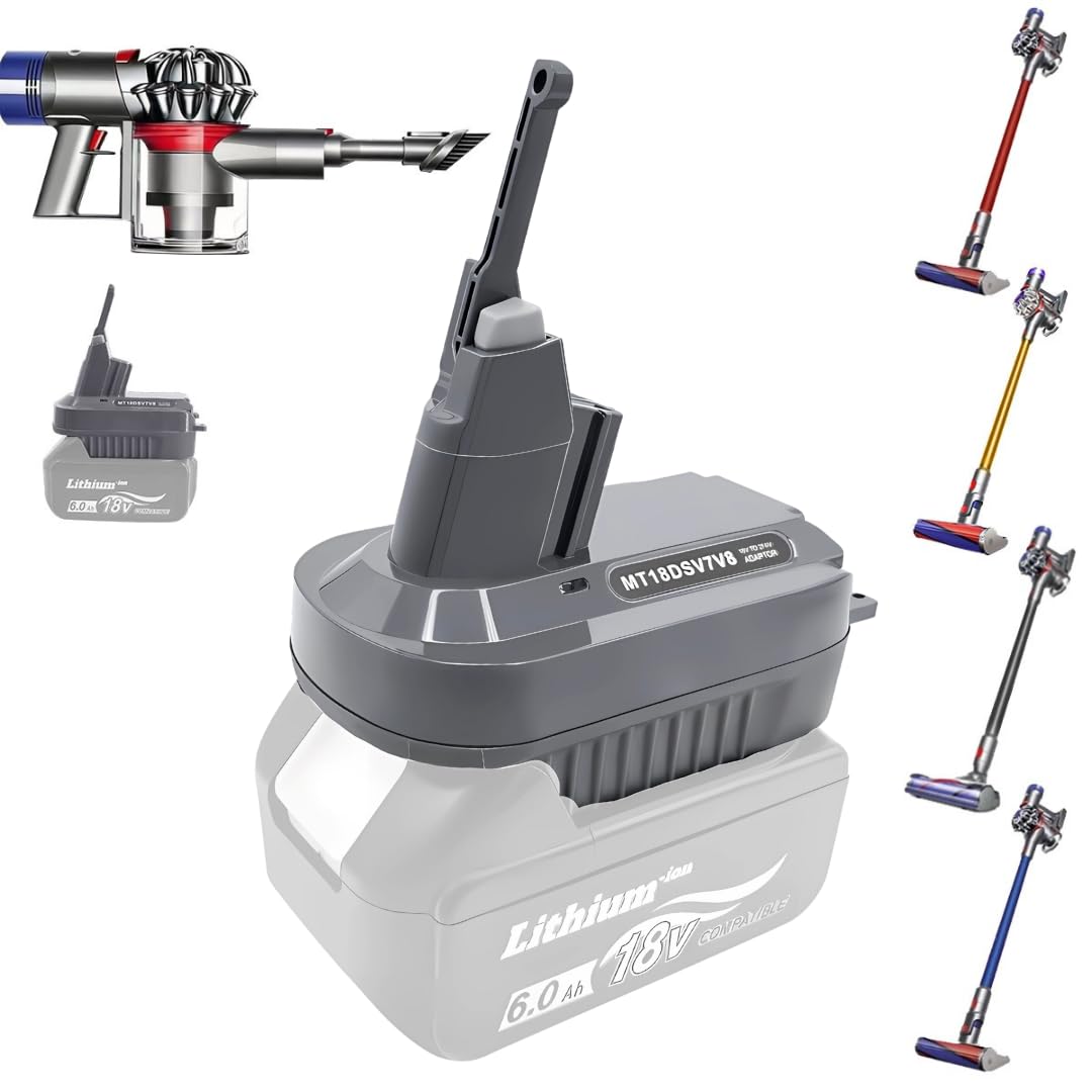 マキタ ダイソン 変換 V7 V8 makita 18V バッテリー 対応 SV10 SV11 HH11 BL1860B BL1850B BL1830B 取り付け簡単 軽量 掃除機 (マキタ18VからV7/V8)