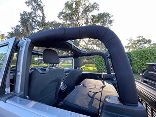 Koverz Neoprene Roll Bar Cover Padding Compatible With 2-Door Jeep Wrangler Jl 2018-Present - Black #TOP3