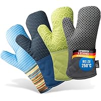 Cook'n'Chic Premium Ofenhandschuhe – Rutschfester Silikongriff, 33 Cm Lang, Hitzebeständig Bis 260°C