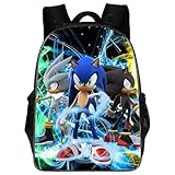 Driflo Soniic Backpack, Anime School Bag, School Rucksack, 3D Printed Book Bags, Book Bags (44 * 29 * 12.5cm), for Fans - Image 1