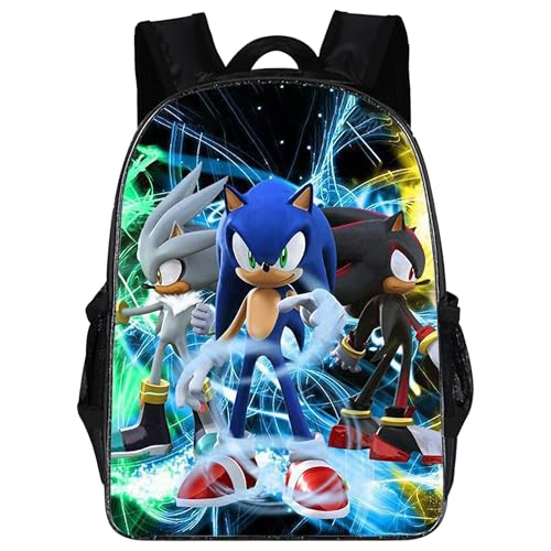 Driflo Soniic Backpack, Anime School Bag, School Rucksack, 3D Printed Book Bags, Book Bags (44 * 29 * 12.5cm), for Fans