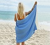 Noileon Saunahandtuch Hamamtuch Strandtuch Badetuch Duschtuch Handtuch Spa Yoga Saunatuch Damen Herren Pestemal 100% türkische Baumwolle 100x180 cm Royalblau