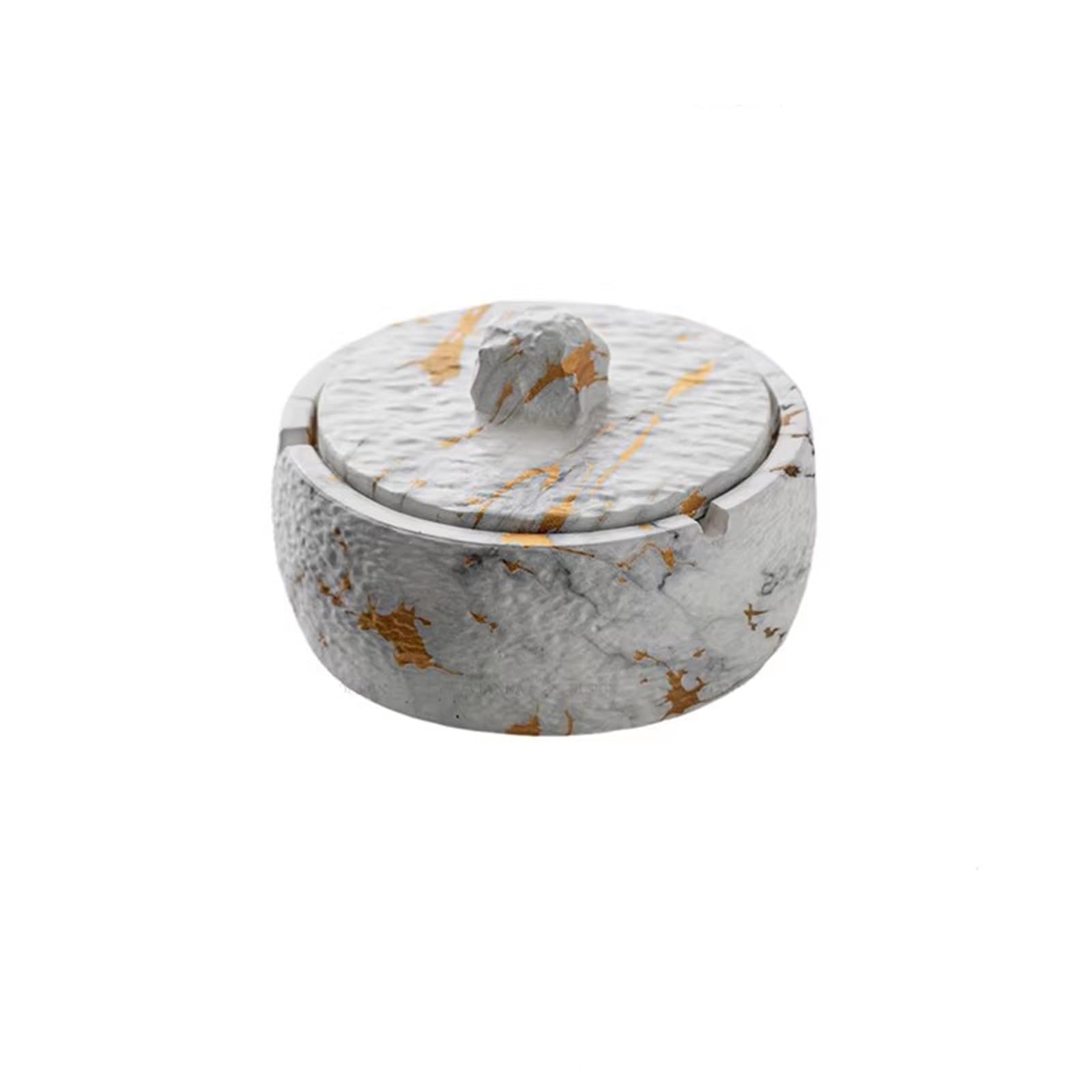 Zhaoj24-05 Cigar Ashtrays Marble Patterned Ceramic Home Living Room Office Covered Ashtray(White)