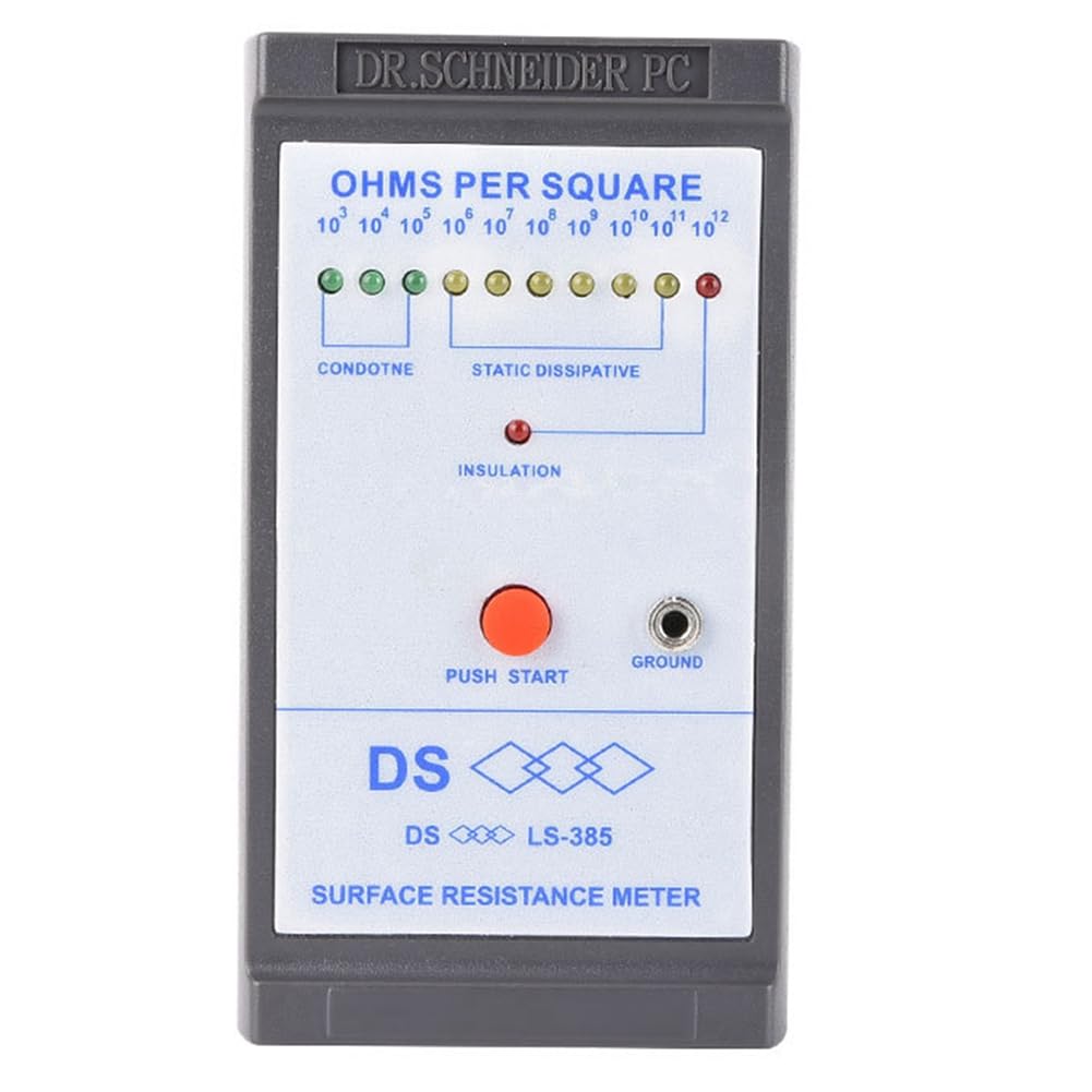 Littimoon -385 LED Display Resistance Tester Anti-Static Testing Induction Ohm Meters Resistance Test with LED Indicator