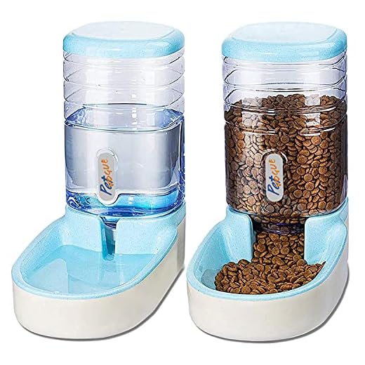 PetVogue Twin Deluxe Plastic Pet Bowl, Food Feeder & Water Feeder, Feeding Stations, Dispenses Dog Food or Cat Food for Dogs Cats & Pets (Blue)