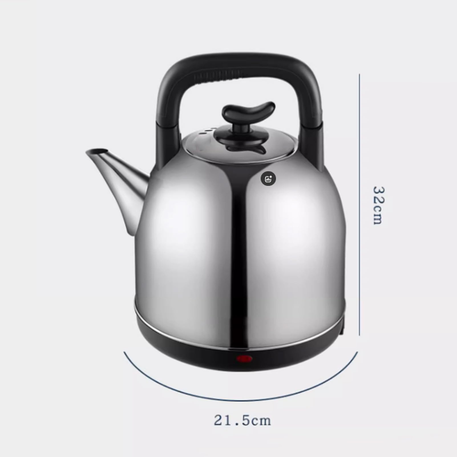 Hervidor eléctrico de acero inoxidable, 5 l de gran capacidad, base independiente, apagado automático y protección contra ebullición en seco. Plateado, talla única.