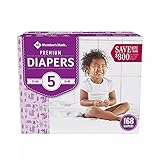 Member's Mark Premium Baby Diapers Size 5 (27+ Pounds), 168 Count