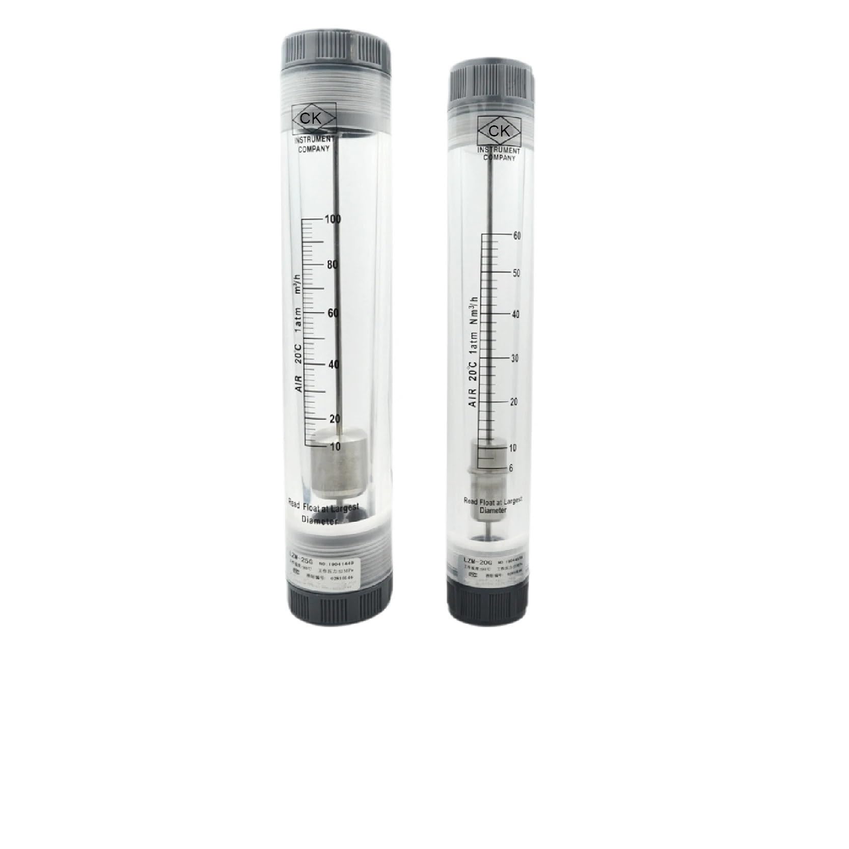 Medidor de Flujo rotámetro LZM-40G, medidor de Flujo de tubería acrílica for Agua Pura, Gas líquido, Industrial, mecánico Ajustable(1-10GPM 4-36LPM)