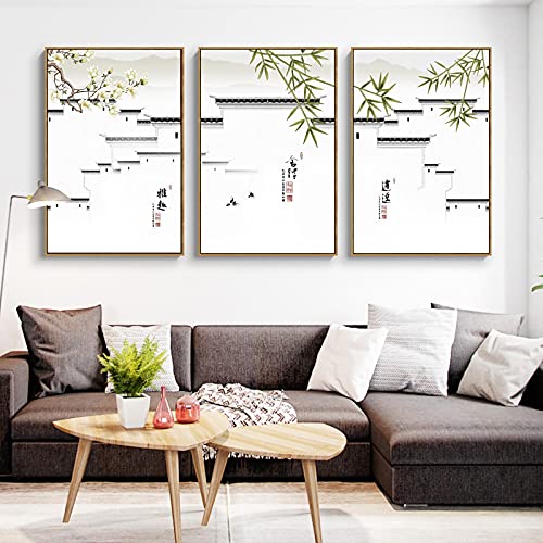 Affiches abstraites de qualité supérieure vert et or 60 x 80 cm