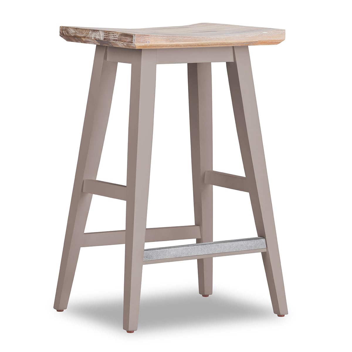 Florence Truffle Bar Stool, Acacia Hardwood Square Seat, Tapered Wooden Legs | W43 H65 D33cm | Fully Assembled Backless Barstool | Kitchen Island Counter, Chair, Breakfast, Dining (truffle)