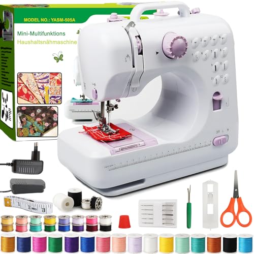 Die elektrische Mini-Nähmaschine BRICH ist ideal für Anfänger und Familien. Sie verfügt über 12 integrierte Nähstiche, wird mit einem Nähset und einem Fußpedal geliefert und ist leicht und tragbar