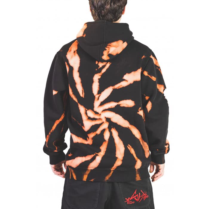 Felpa Uomo Baggy con Cappuccio - Abbigliamento Hip Hop, Stile Skater, Felpe Larghe e comode, Logo Tye-Dye