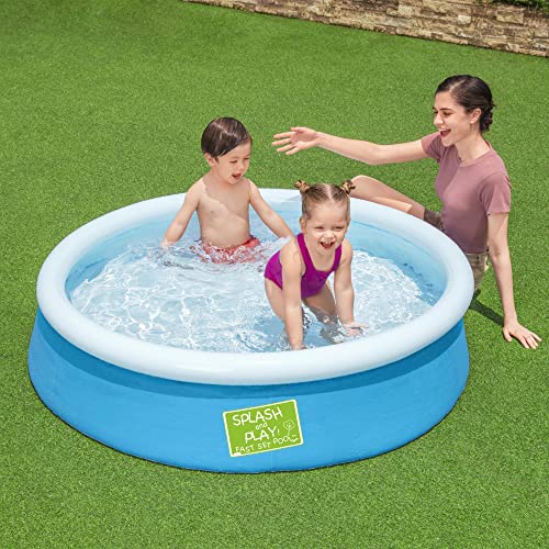 Bestway Fast Set Pool Above Ground Kiddie Swimming Pool 5’ X 15” 57241E , Blue #TOP3